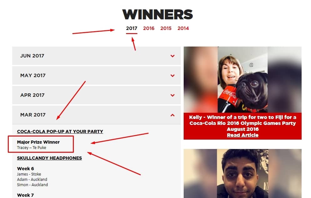 COCA-COLA POP-UP AT YOUR PARTY   Major Prize Winner Tracey – Te Puke