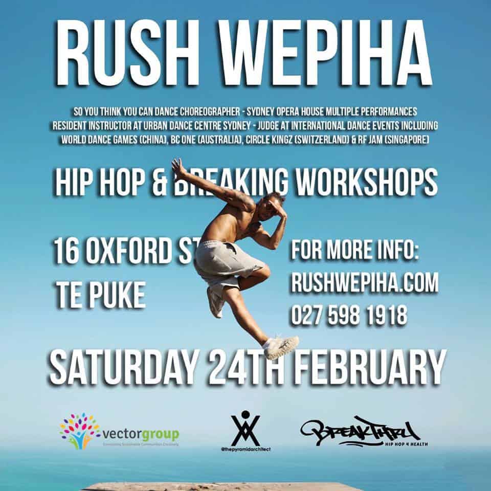 Rush Wepiha - Hip Hop and Breaking Workshops at Vector Group Charitable Trust