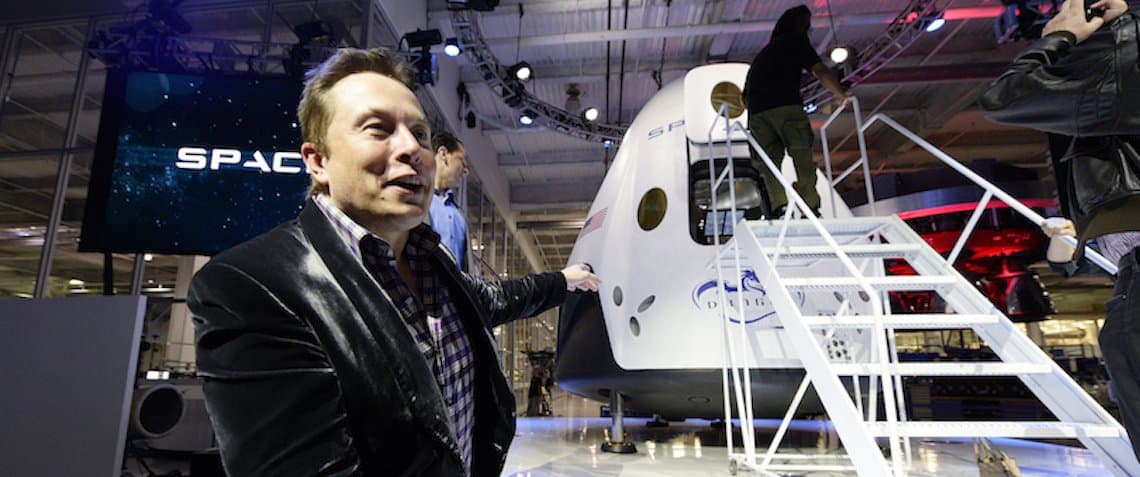Elon Musk unveils The Dragon V2, designed to carry astronauts into space. Kevork Djansezian/Getty Images